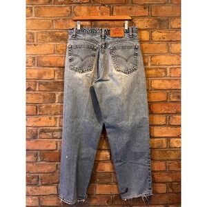 Levis 535 Eurofit Straight Leg Jeans Mens 34x30 Distressed Paint Splatter Blue